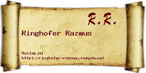 Ringhofer Razmus névjegykártya